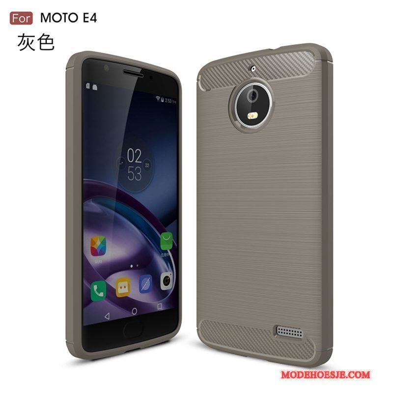 Hoesje Moto E4 Bescherming Grijs Anti-fall, Hoes Moto E4 Zacht Diepe Kleurtelefoon