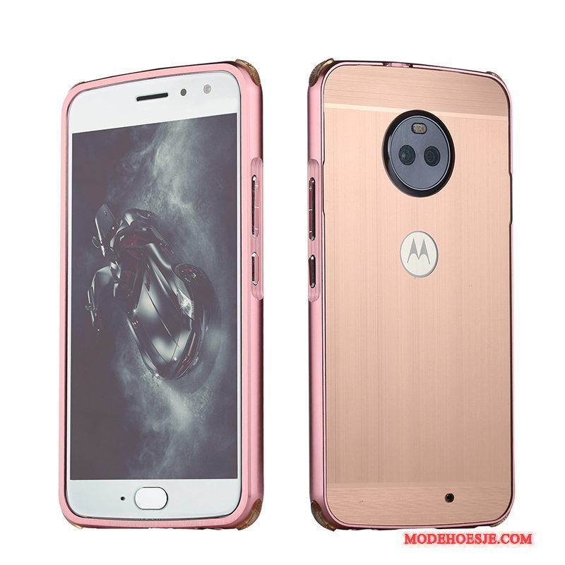 Hoesje Moto E4 Plus Metaal Roze Anti-fall, Hoes Moto E4 Plus Bescherming Linttelefoon