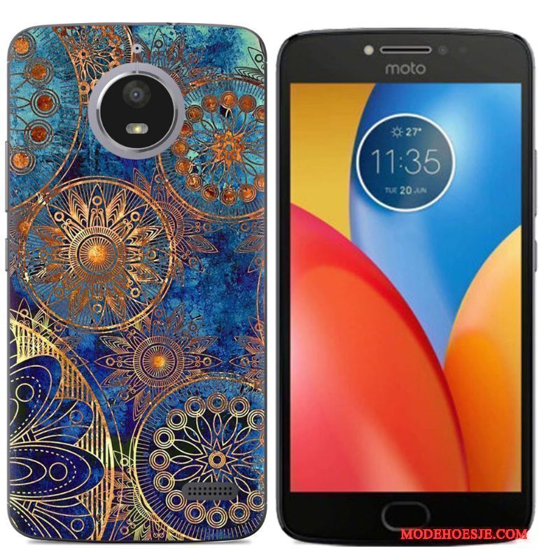 Hoesje Moto E4 Siliconen Zwarttelefoon, Hoes Moto E4 Scheppend