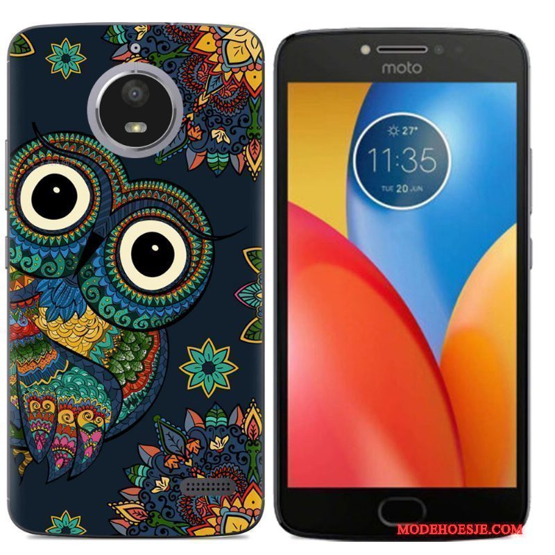 Hoesje Moto E4 Siliconen Zwarttelefoon, Hoes Moto E4 Scheppend