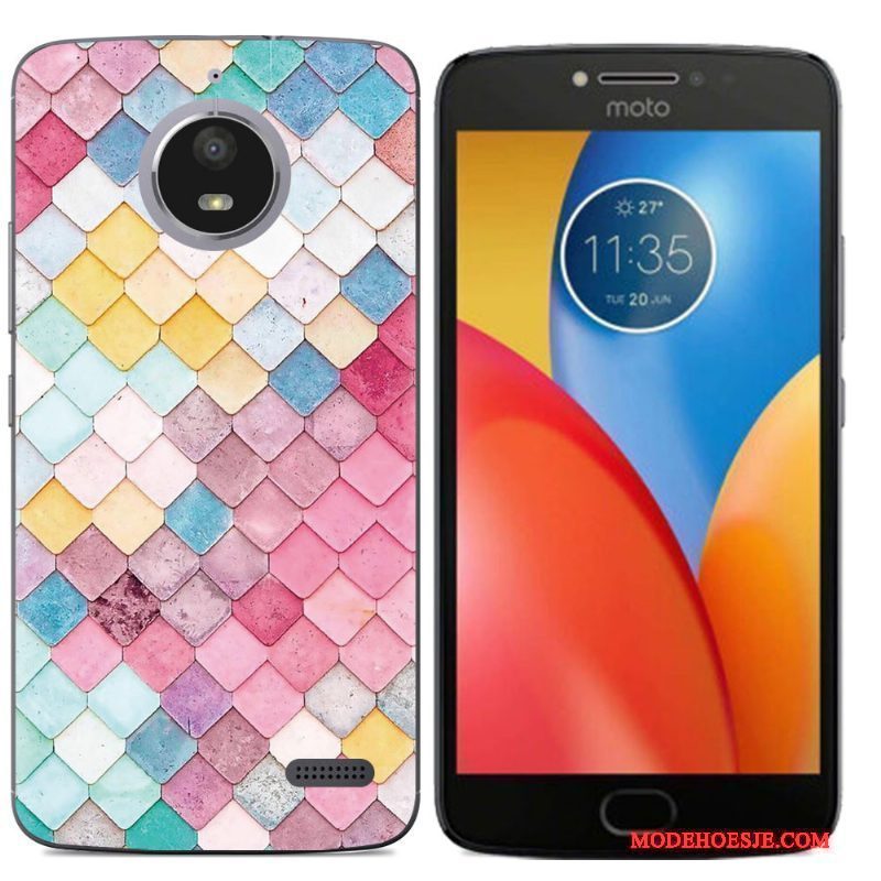 Hoesje Moto E4 Siliconen Zwarttelefoon, Hoes Moto E4 Scheppend