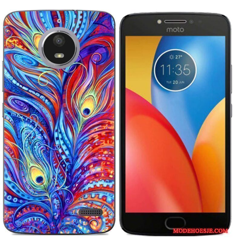 Hoesje Moto E4 Siliconen Zwarttelefoon, Hoes Moto E4 Scheppend