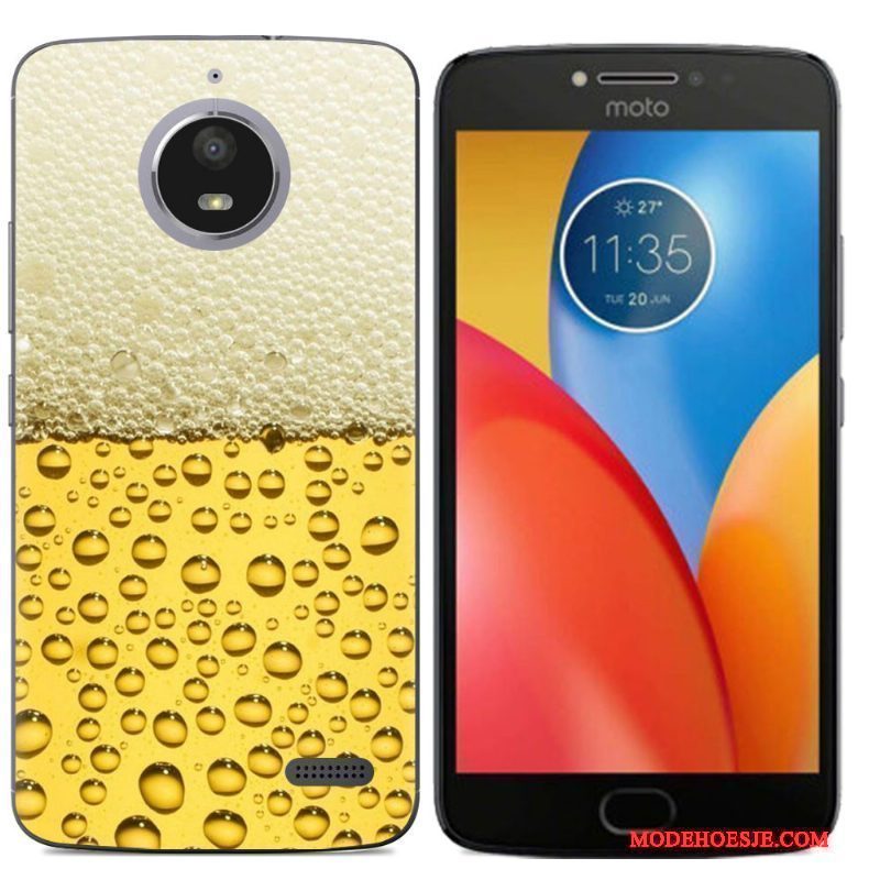 Hoesje Moto E4 Siliconen Zwarttelefoon, Hoes Moto E4 Scheppend