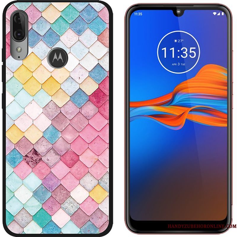 Hoesje Moto E6 Plus Spotprent Zwart Doek, Hoes Moto E6 Plus Geschilderd Groen Trend