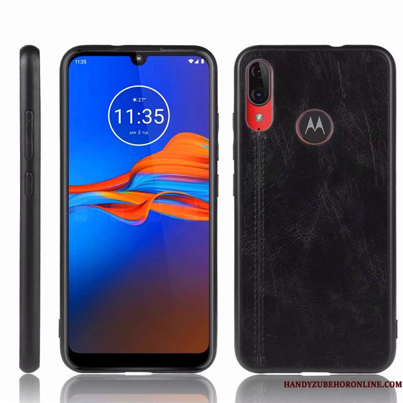 Hoesje Moto E6 Plus Zakken Anti-fall Blauw, Hoes Moto E6 Plus Bescherming Eenvoudigetelefoon