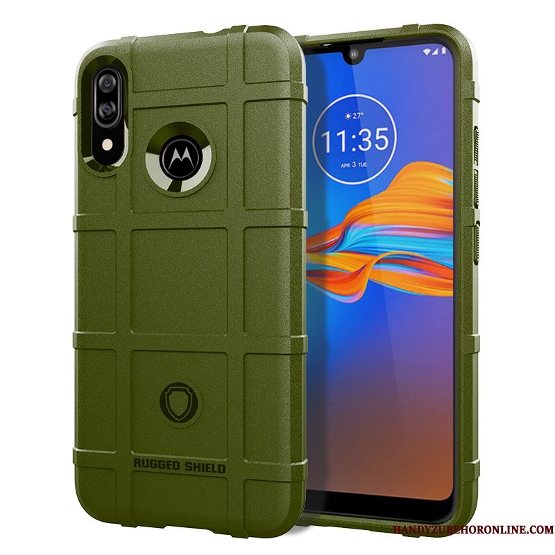 Hoesje Moto E6 Plus Zakken Anti-falltelefoon, Hoes Moto E6 Plus Zacht Zwart Pu