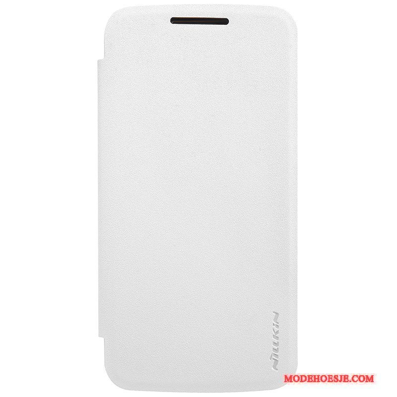 Hoesje Moto G4 Play Leer Telefoon Wit, Hoes Moto G4 Play Bescherming Goud