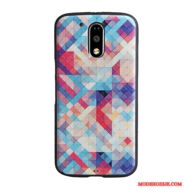 Hoesje Moto G4 Play Spotprent Blauwtelefoon, Hoes Moto G4 Play Zacht Trend