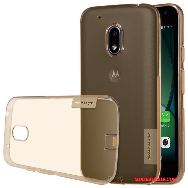 Hoesje Moto G4 Play Zacht Goud Anti-fall, Hoes Moto G4 Play Bescherming Doorzichtigtelefoon