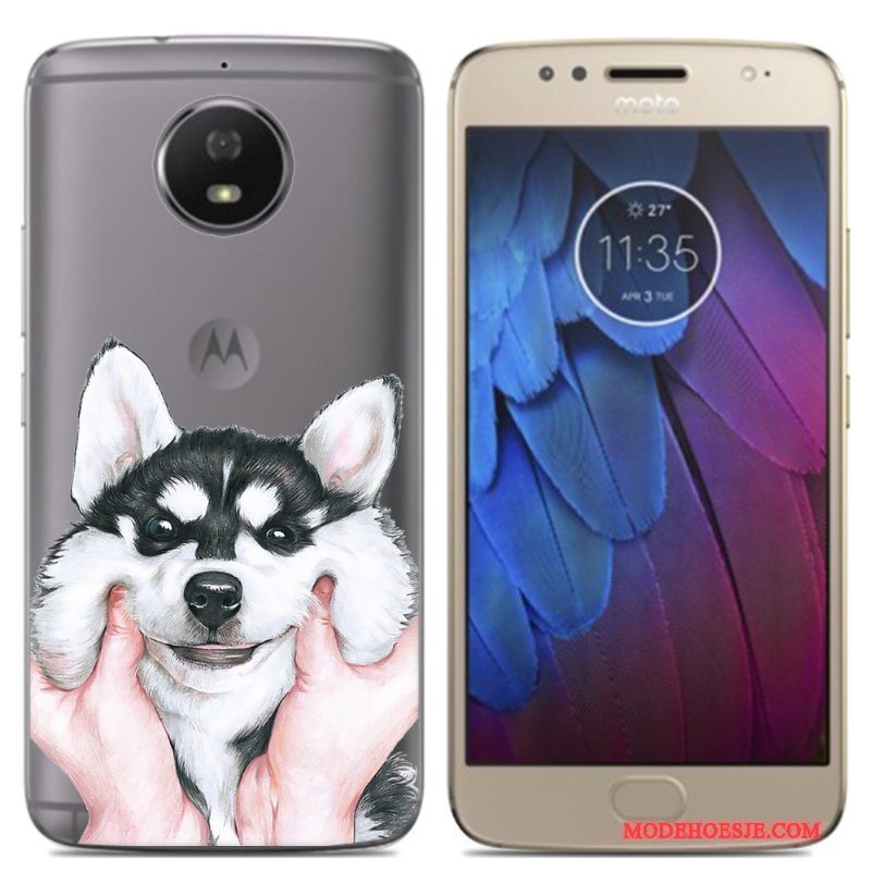 Hoesje Moto G5 Bescherming Anti-fall Groen, Hoes Moto G5 Siliconen Trend Eenvoudige