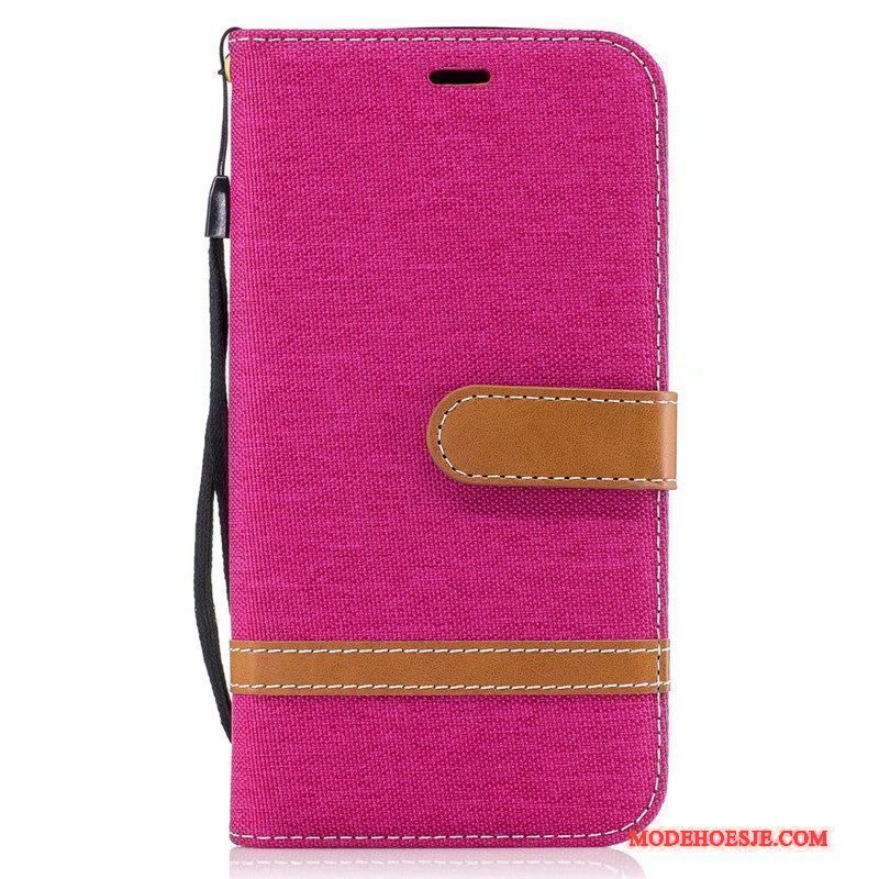 Hoesje Moto G5 Folio Trend Rood, Hoes Moto G5 Portemonnee Denim