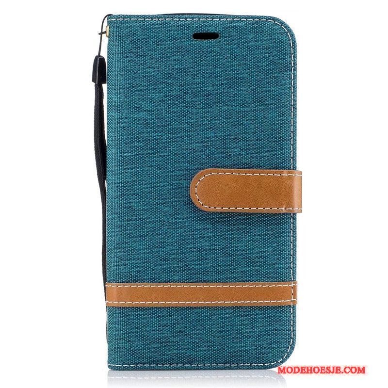 Hoesje Moto G5 Folio Trend Rood, Hoes Moto G5 Portemonnee Denim