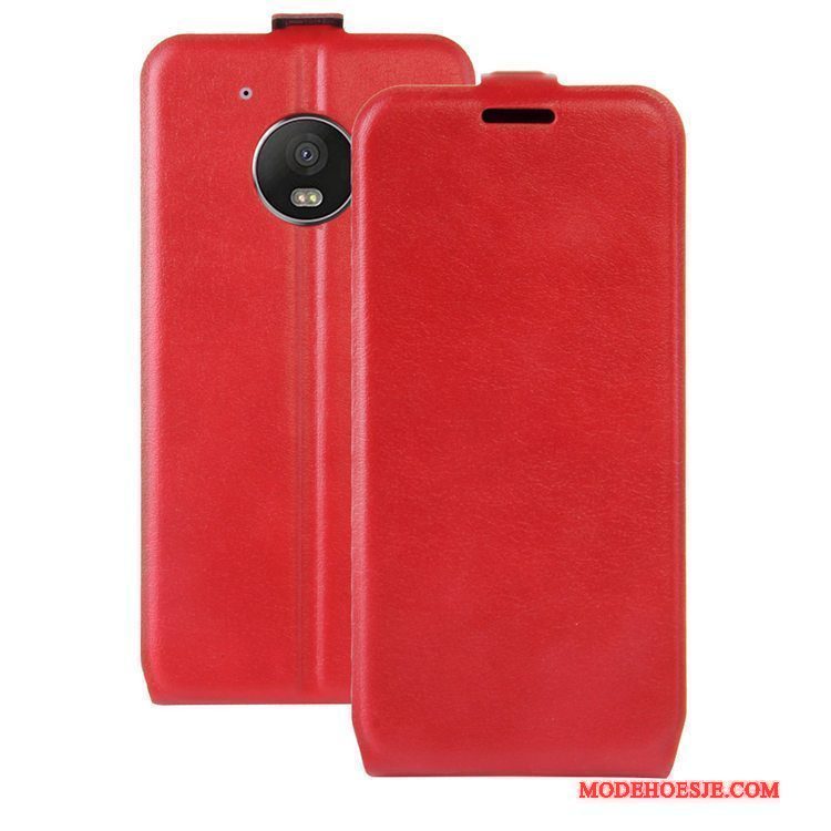 Hoesje Moto G5 Leer Kaart Roze, Hoes Moto G5 Folio Telefoon
