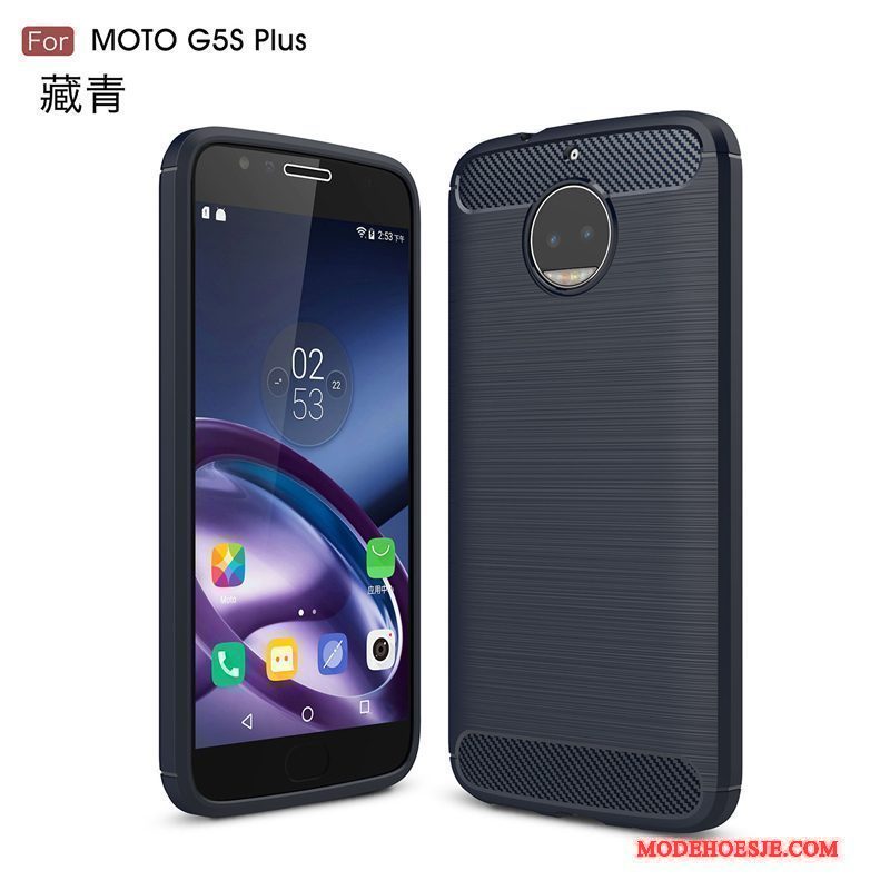 Hoesje Moto G5 Plus Bescherming Rood Zijde, Hoes Moto G5 Plus Anti-falltelefoon