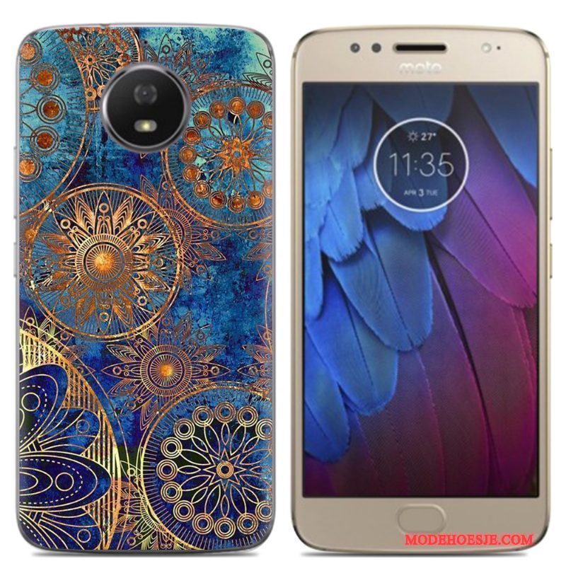 Hoesje Moto G5s Kleur Telefoon Groen, Hoes Moto G5s Siliconen Anti-fall Eenvoudige