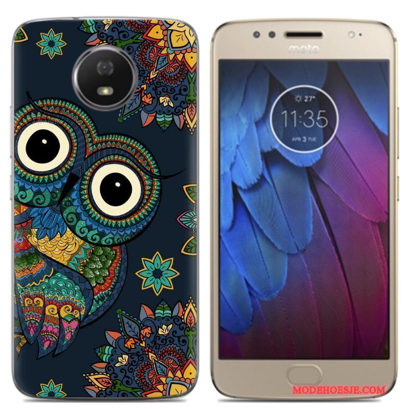 Hoesje Moto G5s Kleur Telefoon Groen, Hoes Moto G5s Siliconen Anti-fall Eenvoudige