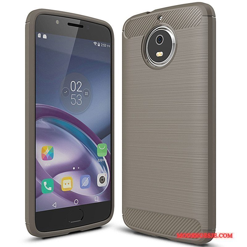 Hoesje Moto G5s Plus Siliconen Groentelefoon, Hoes Moto G5s Plus Zacht Fiber Zwart