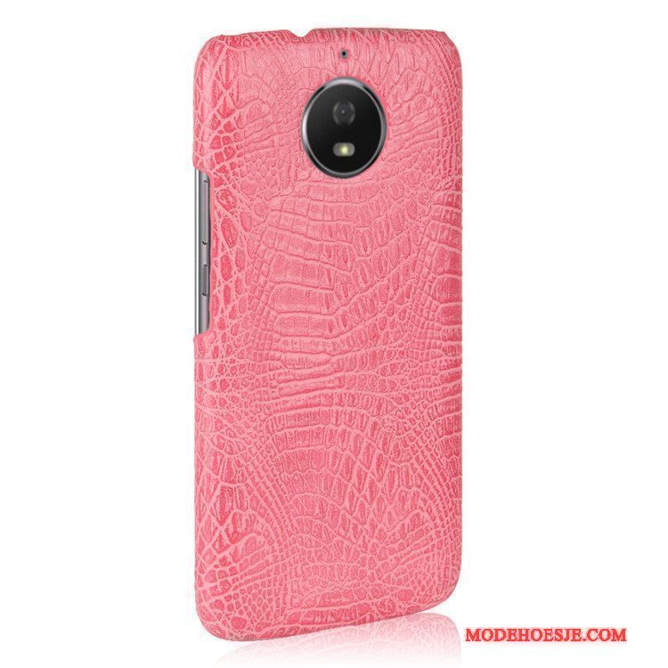 Hoesje Moto G5s Vintage Telefoon Rood, Hoes Moto G5s Bescherming Hard Krokodil