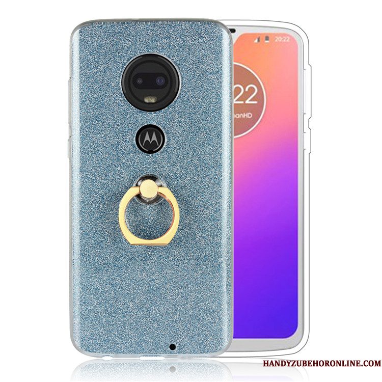 Hoesje Moto G7 Bescherming Wit Roze, Hoes Moto G7 Eenvoudige Ring