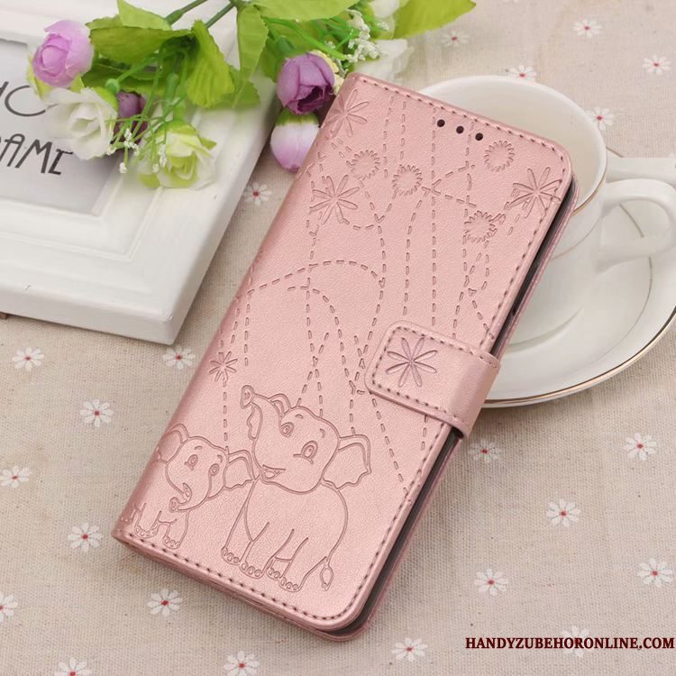 Hoesje Moto G7 Play Leer Anti-fall Trend, Hoes Moto G7 Play Folio Telefoon Kaart