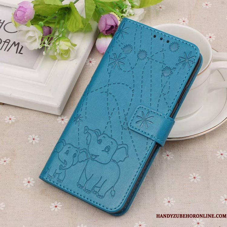 Hoesje Moto G7 Play Leer Anti-fall Trend, Hoes Moto G7 Play Folio Telefoon Kaart