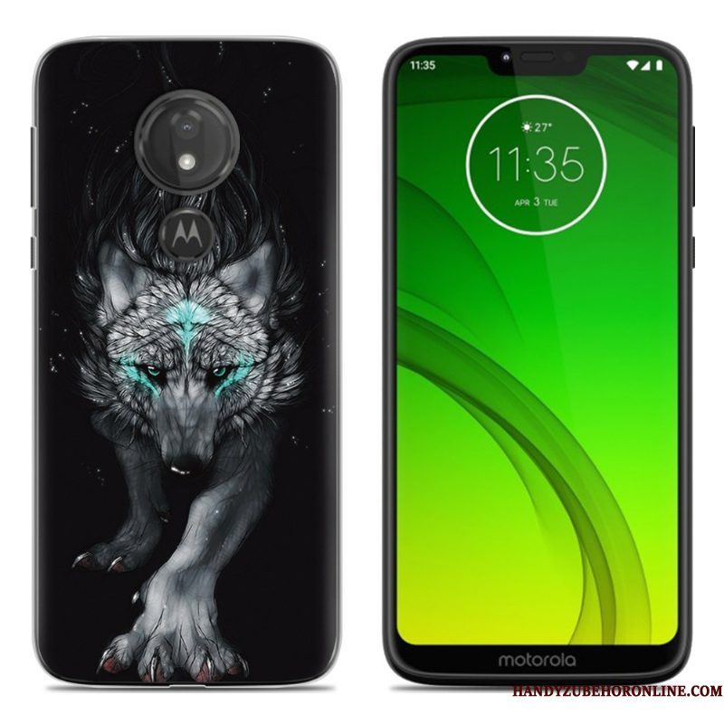 Hoesje Moto G7 Play Scheppend Zwart Persoonlijk, Hoes Moto G7 Play Zacht Telefoon