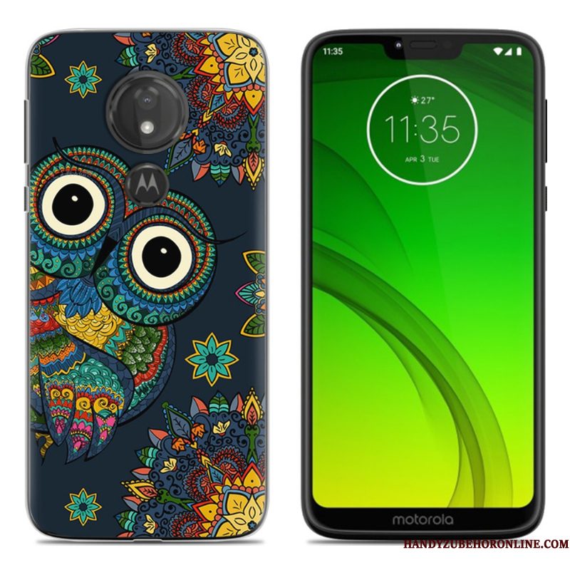 Hoesje Moto G7 Play Scheppend Zwart Persoonlijk, Hoes Moto G7 Play Zacht Telefoon