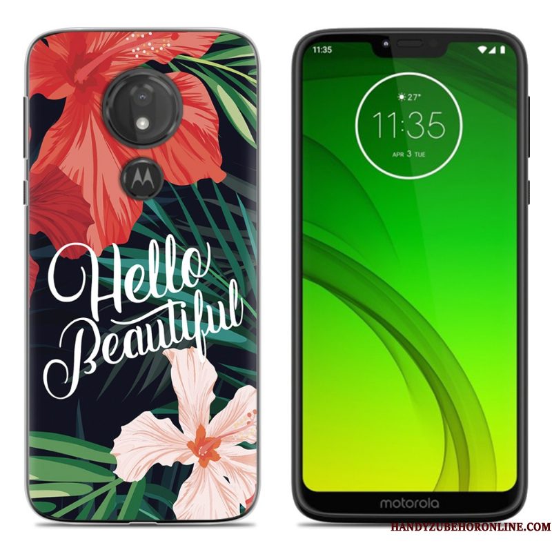 Hoesje Moto G7 Play Scheppend Zwart Persoonlijk, Hoes Moto G7 Play Zacht Telefoon