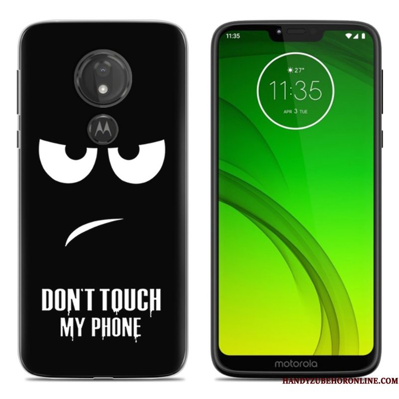 Hoesje Moto G7 Play Scheppend Zwart Persoonlijk, Hoes Moto G7 Play Zacht Telefoon