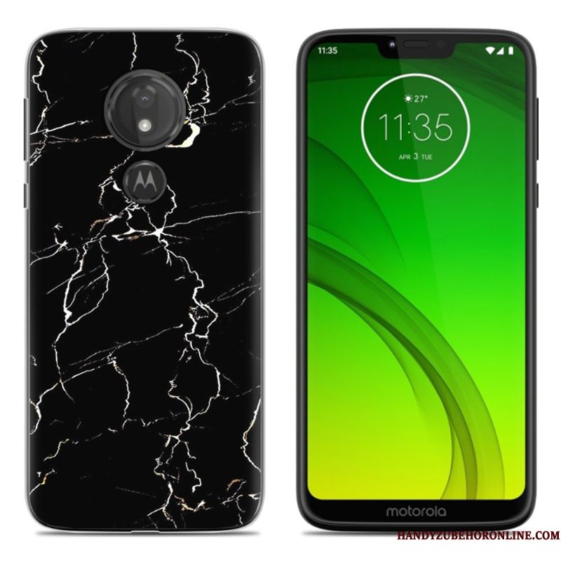 Hoesje Moto G7 Play Scheppend Zwart Persoonlijk, Hoes Moto G7 Play Zacht Telefoon