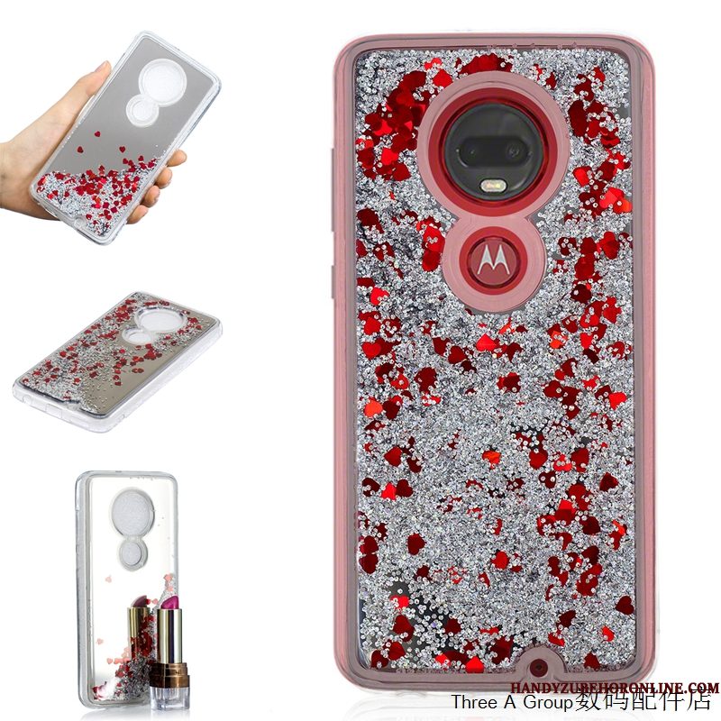 Hoesje Moto G7 Plus Scheppend Telefoon Anti-fall, Hoes Moto G7 Plus Zakken Trend Purper