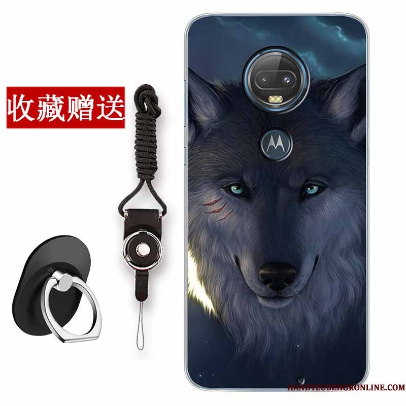 Hoesje Moto G7 Plus Scheppend Wittelefoon, Hoes Moto G7 Plus Zacht Anti-fall Chinese Stijl