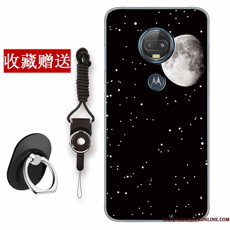 Hoesje Moto G7 Plus Scheppend Wittelefoon, Hoes Moto G7 Plus Zacht Anti-fall Chinese Stijl