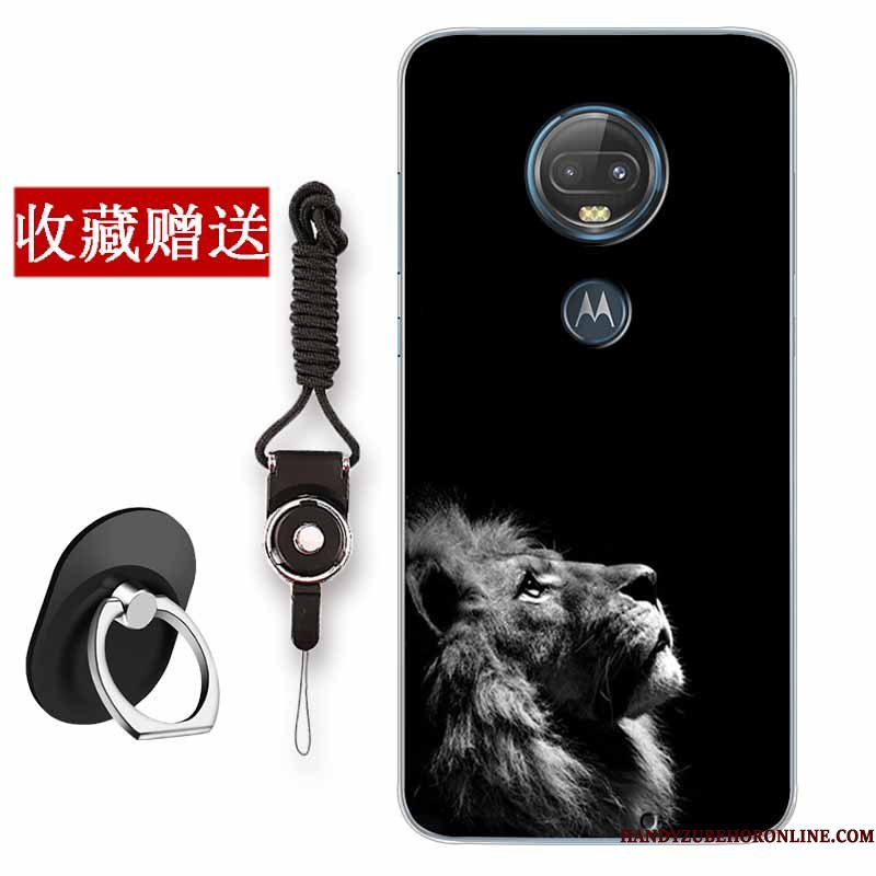 Hoesje Moto G7 Plus Scheppend Wittelefoon, Hoes Moto G7 Plus Zacht Anti-fall Chinese Stijl