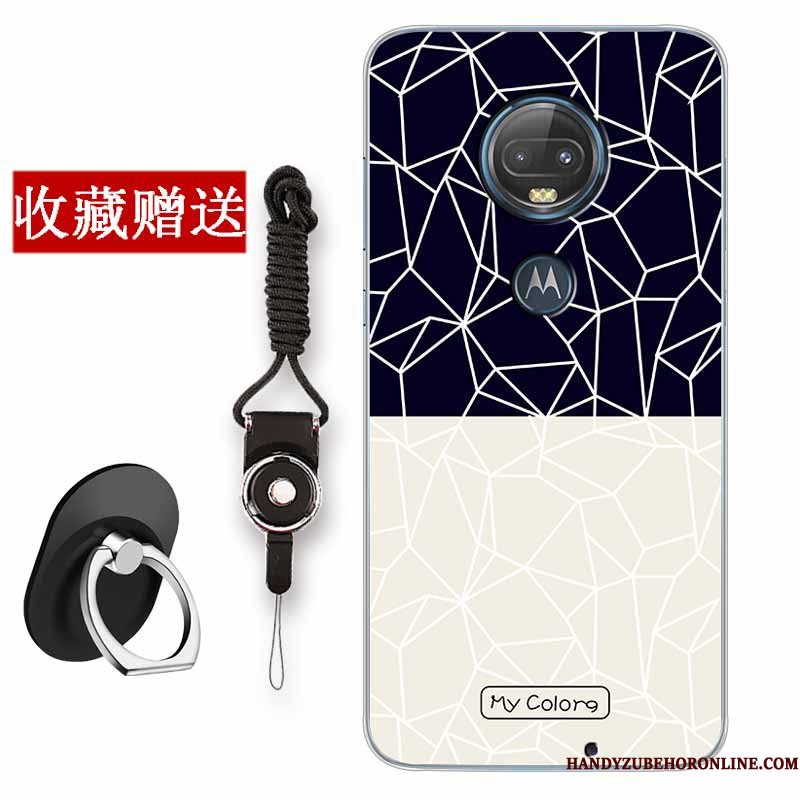 Hoesje Moto G7 Plus Scheppend Wittelefoon, Hoes Moto G7 Plus Zacht Anti-fall Chinese Stijl