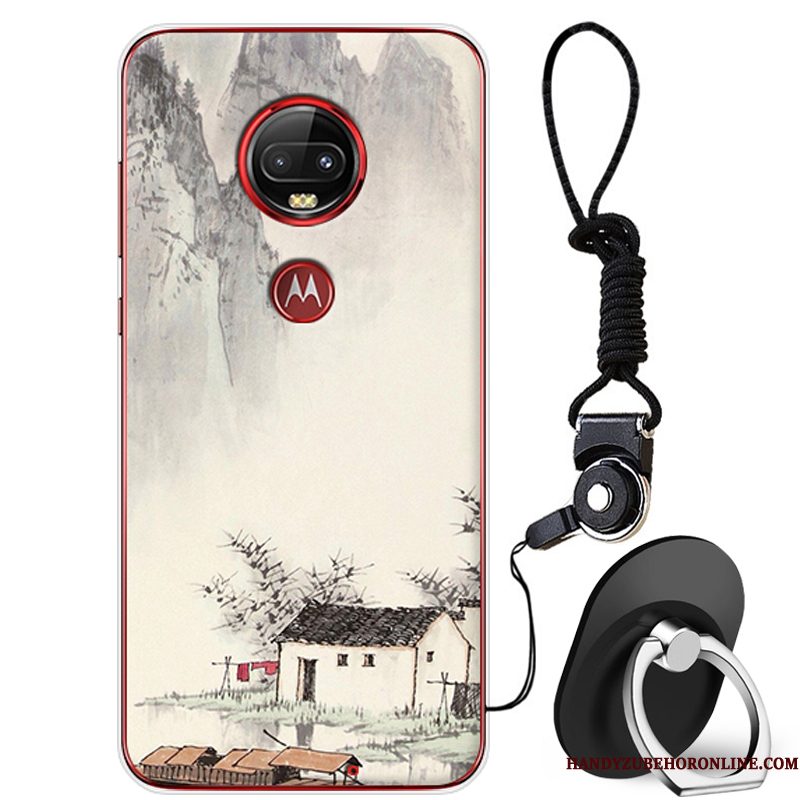 Hoesje Moto G7 Plus Siliconen Blauwtelefoon, Hoes Moto G7 Plus Zacht Anti-fall