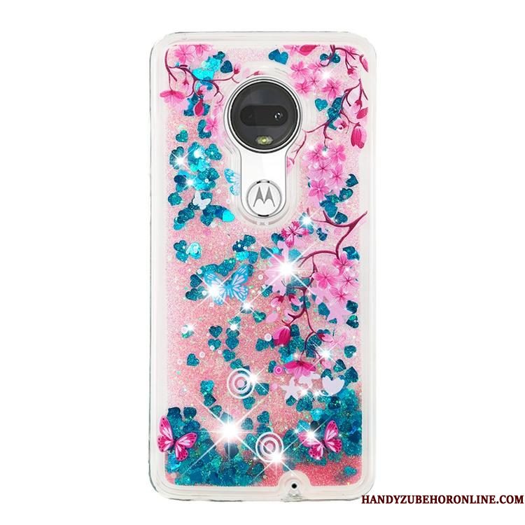 Hoesje Moto G7 Zacht Anti-fall Drijfzand, Hoes Moto G7 Scheppend Lichte En Duntelefoon