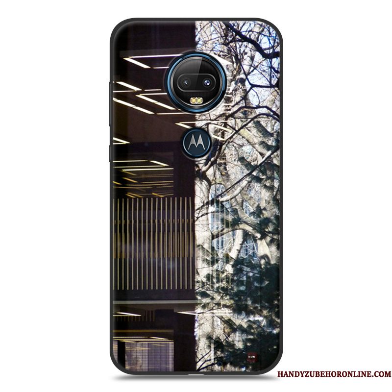 Hoesje Moto G7 Zacht Rood Wind, Hoes Moto G7 Bescherming Telefoon Mooie