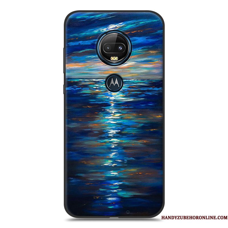 Hoesje Moto G7 Zakken Hanger Mooie, Hoes Moto G7 Siliconen Zwarttelefoon