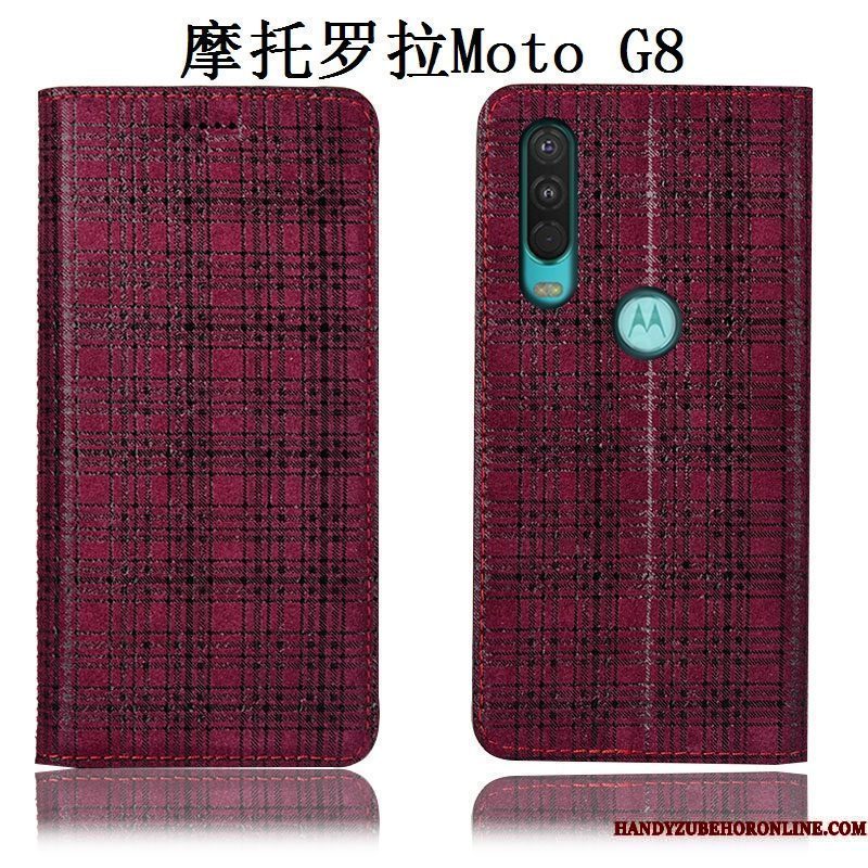 Hoesje Moto G8 Bescherming Fluweel Grijs, Hoes Moto G8 Zakken Telefoon