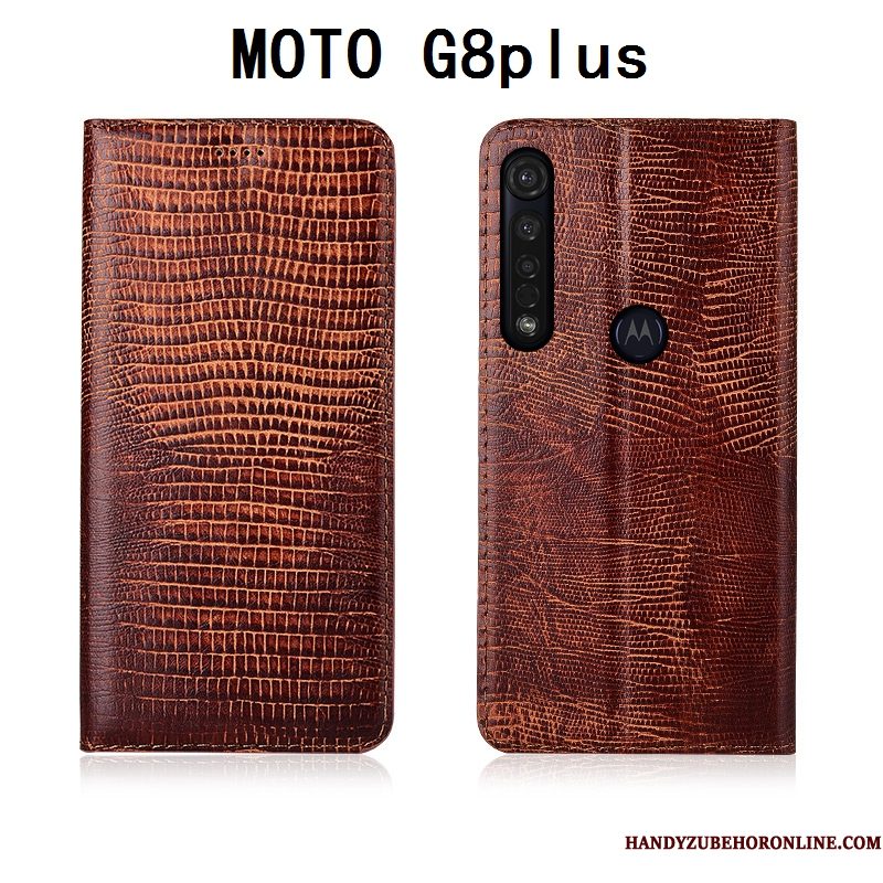 Hoesje Moto G8 Plus Folio Telefoon Anti-fall, Hoes Moto G8 Plus Zacht