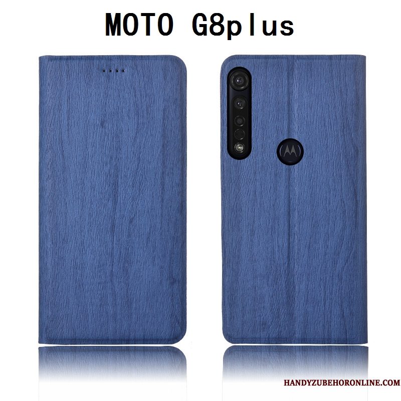 Hoesje Moto G8 Plus Folio Telefoon Anti-fall, Hoes Moto G8 Plus Zakken Nieuw Boom