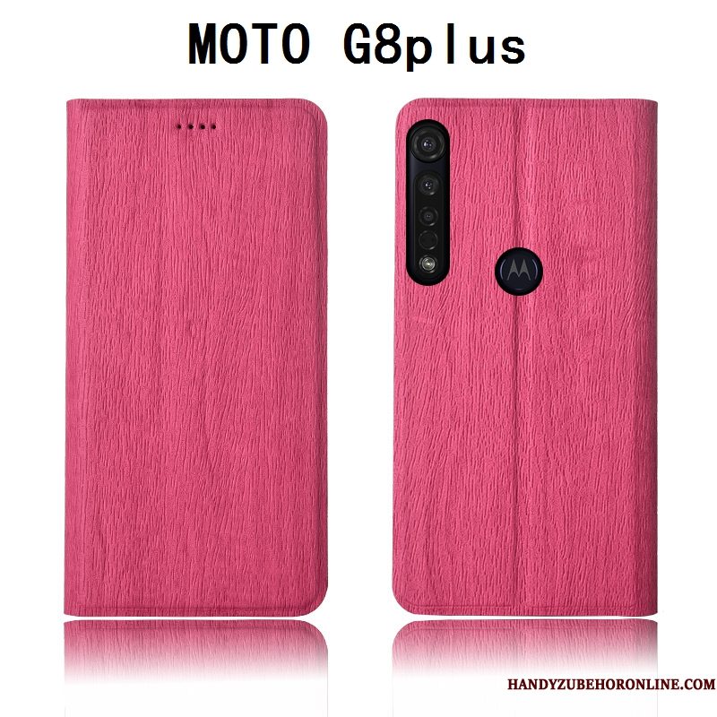 Hoesje Moto G8 Plus Folio Telefoon Anti-fall, Hoes Moto G8 Plus Zakken Nieuw Boom