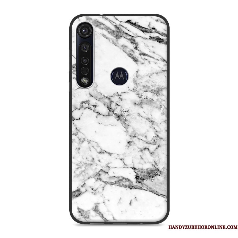 Hoesje Moto G8 Plus Houtnerf Schrobben Grijs, Hoes Moto G8 Plus Siliconen Wind Trend