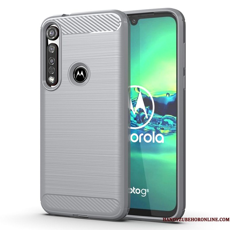 Hoesje Moto G8 Plus Zacht Grijstelefoon, Hoes Moto G8 Plus Bescherming Zijde Patroon