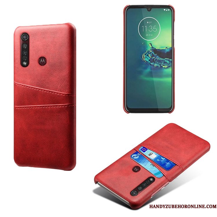 Hoesje Moto G8 Plus Zakken Patroon Kaart, Hoes Moto G8 Plus Koe Geel