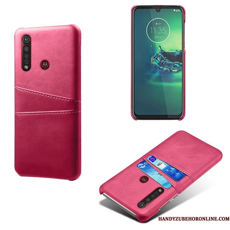 Hoesje Moto G8 Plus Zakken Patroon Kaart, Hoes Moto G8 Plus Koe Geel