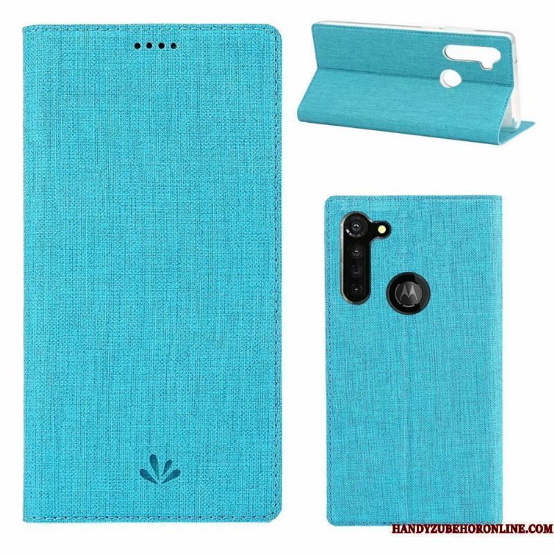 Hoesje Moto G8 Power Bescherming Grijs Doek, Hoes Moto G8 Power Leer Patroontelefoon