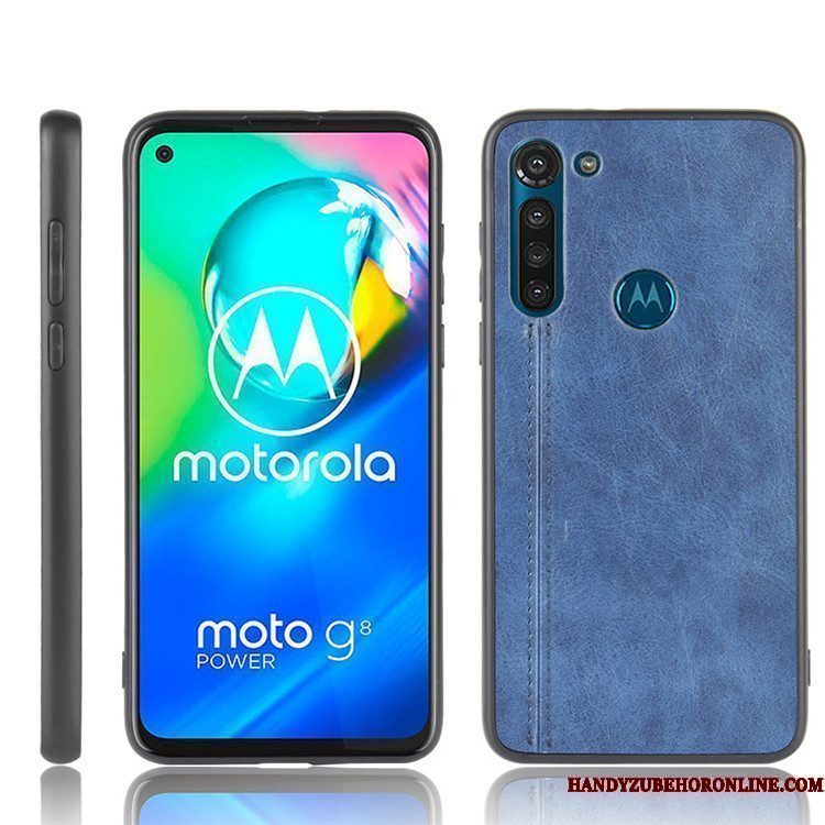 Hoesje Moto G8 Power Leer Trendy Merk Hard, Hoes Moto G8 Power Zakken Zwarttelefoon