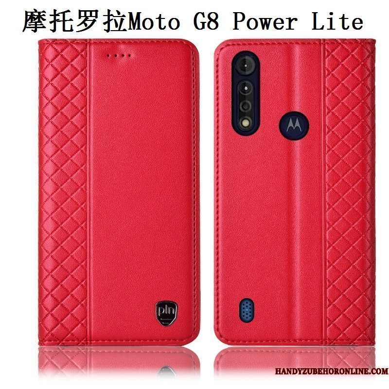 Hoesje Moto G8 Power Lite Bescherming Anti-falltelefoon, Hoes Moto G8 Power Lite Zakken Bruin